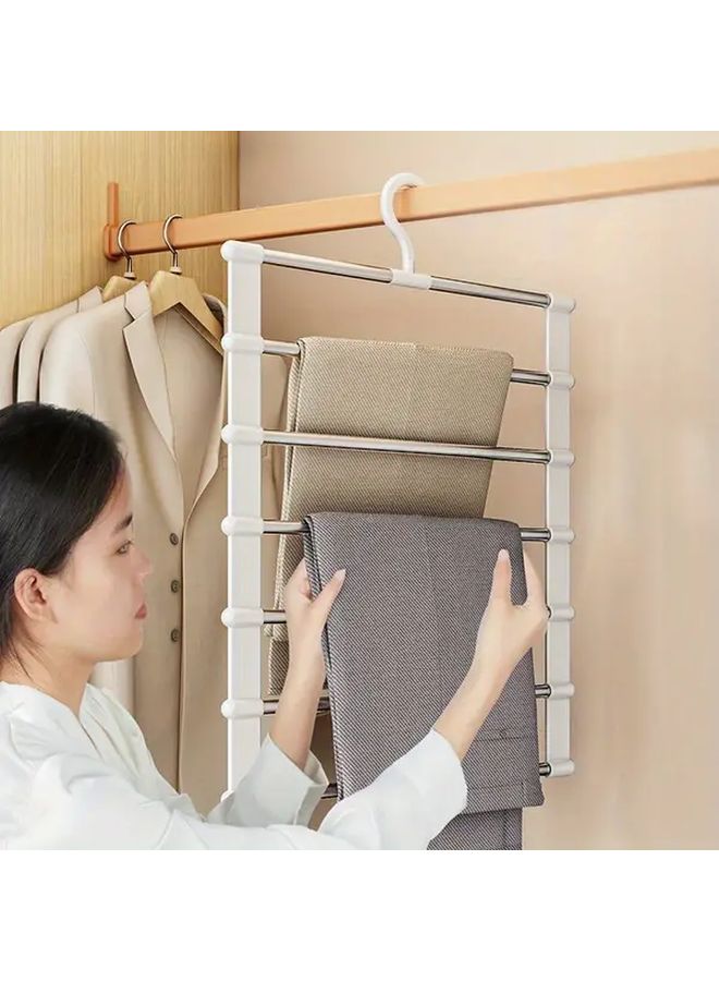 Large Foldable Multifunctional Stainless Steel Coat Hanger Storage Rack Organizer - Image 1